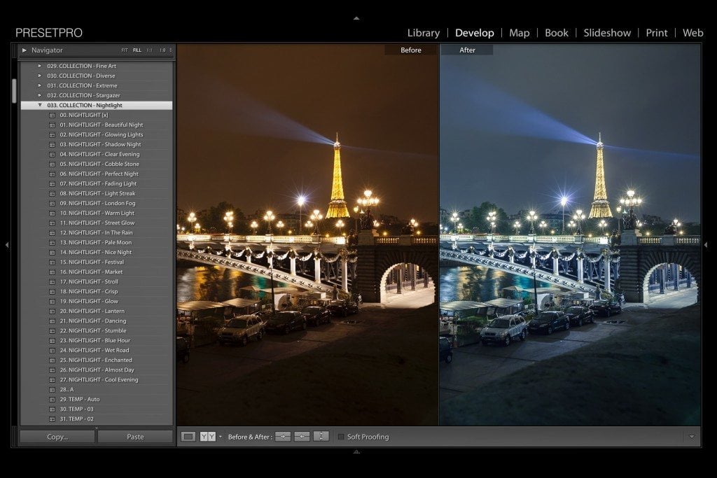 Lightroom Presets for Night Photography in Paris