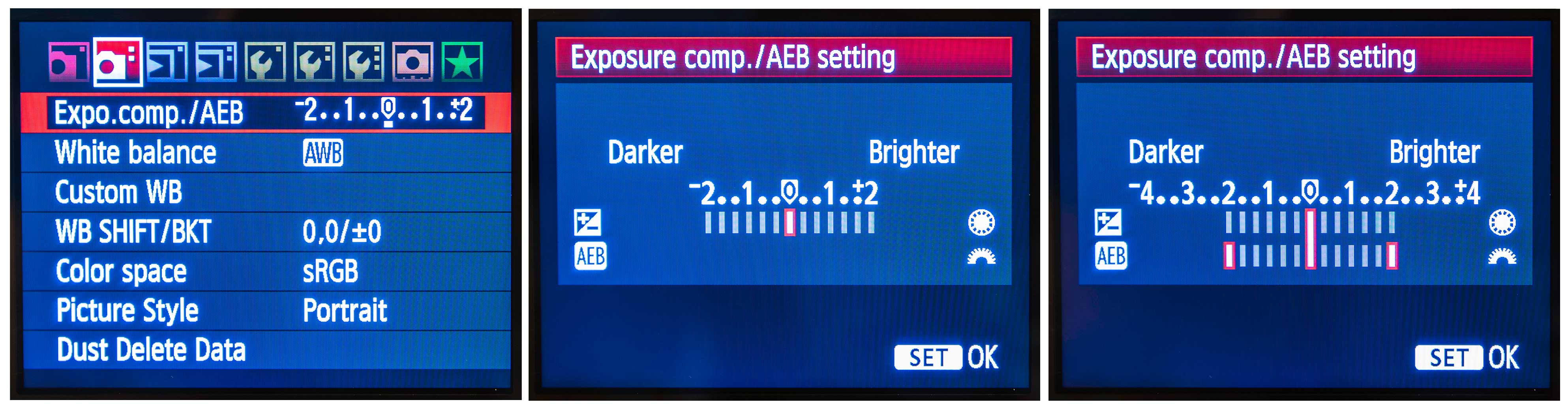 Exposure Bracketing Canon Menu