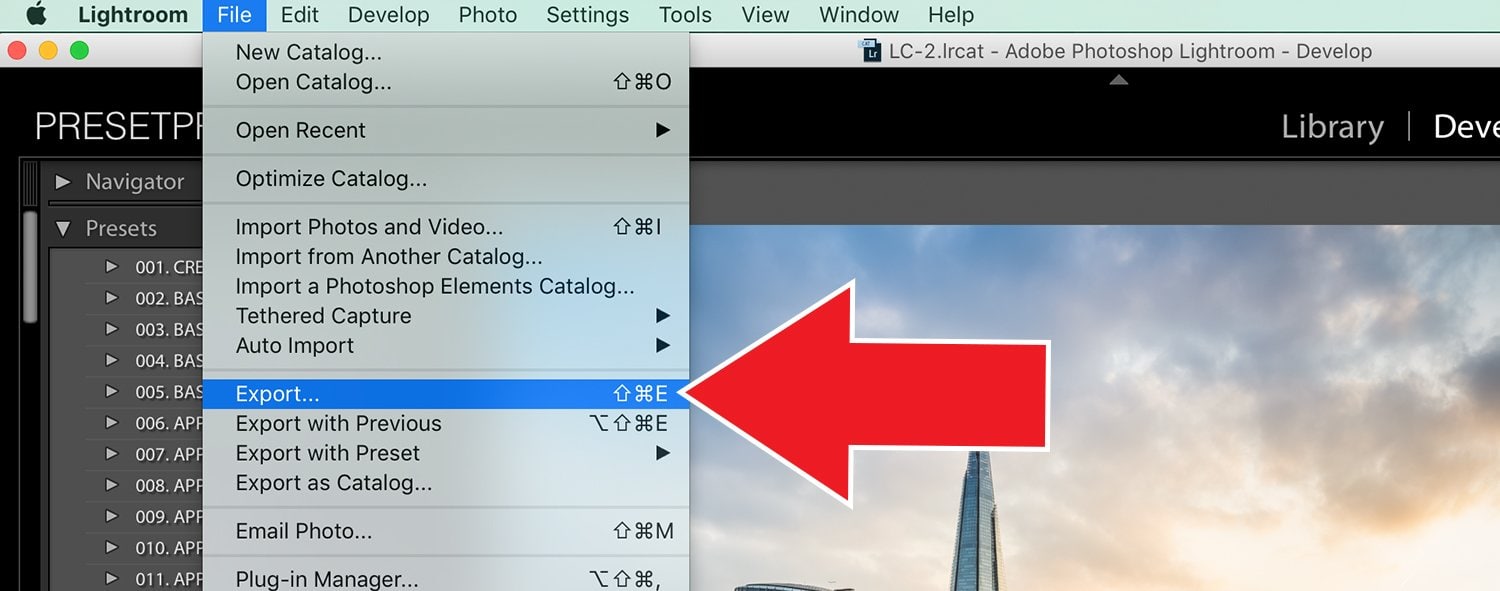Export Your Images with Presets - Lightroom Tutorial 1