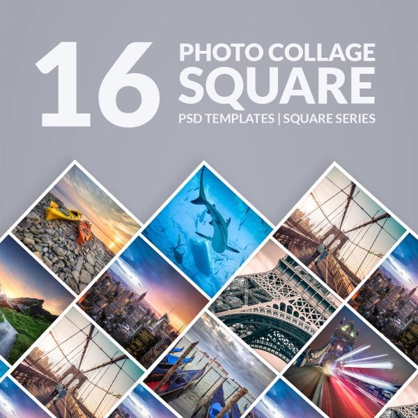 Photoshop Templates Photo Collage - Square Series