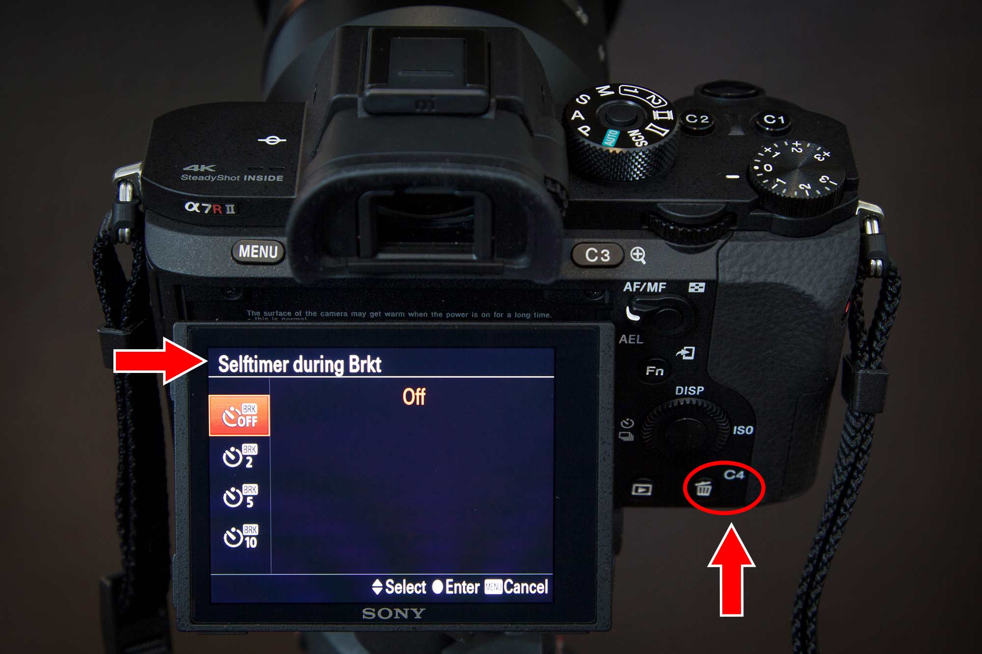 Sony a7r ii Customize Your Buttons Self Timer During Bracketing