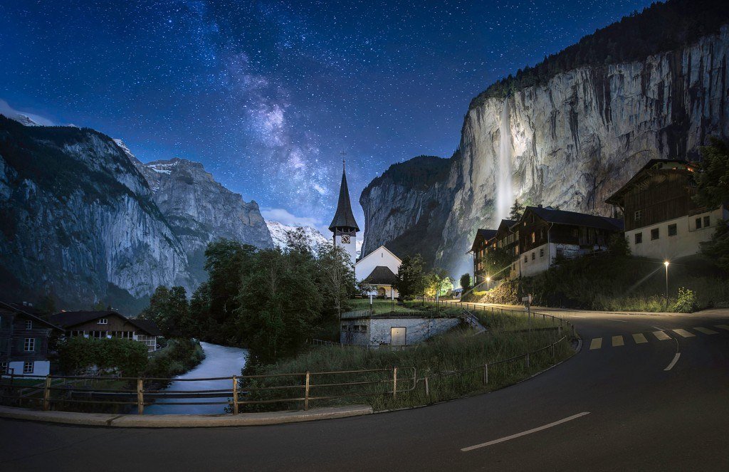 HDR Photography Starry-Night-in-Switzerland