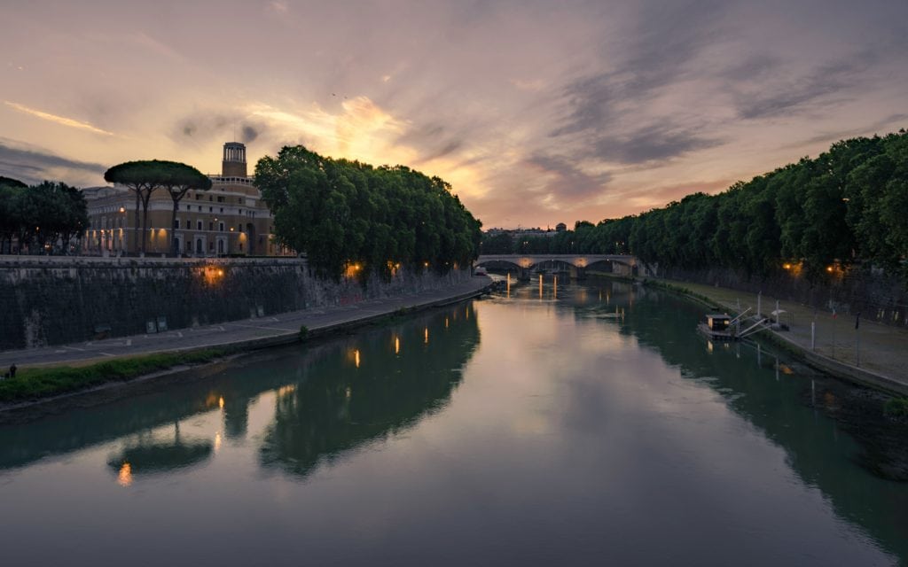 HDR Photography Photo taken on the Tiber River in Rome Italy