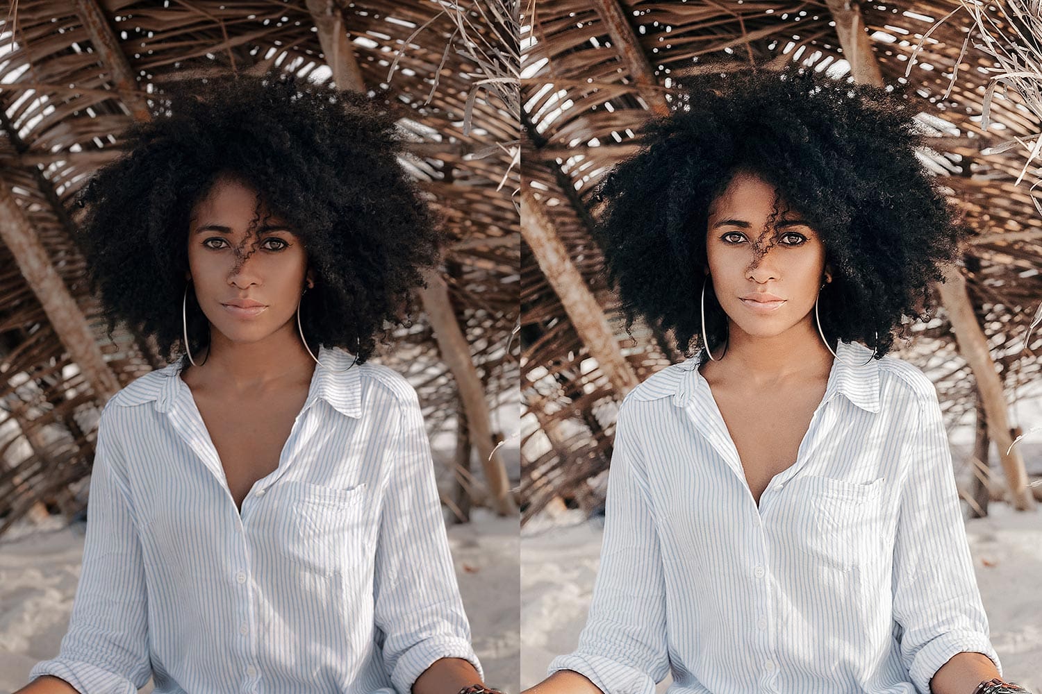 Beautiful-Lightroom-Presets-and-Profiles-Beach-Girl-Portrait-Before-and-After-Presetpro.com