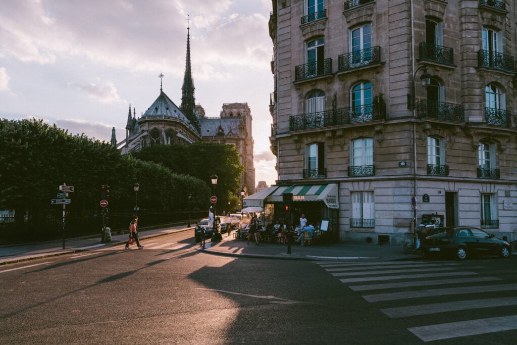 Cafe Sunset in Paris