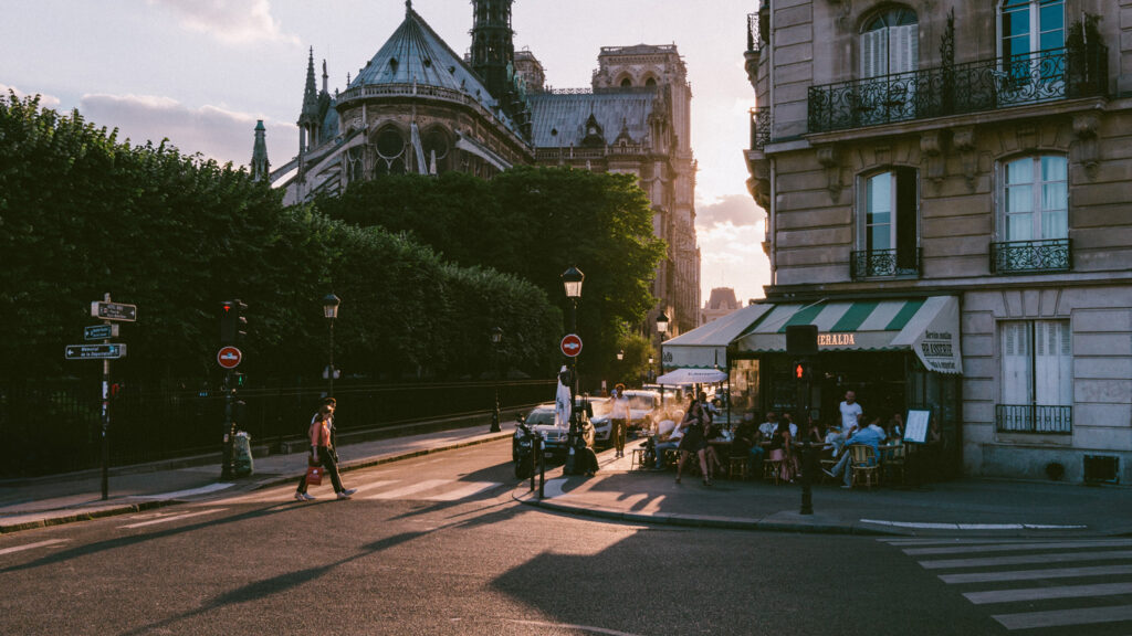 Cafe Sunset in Paris