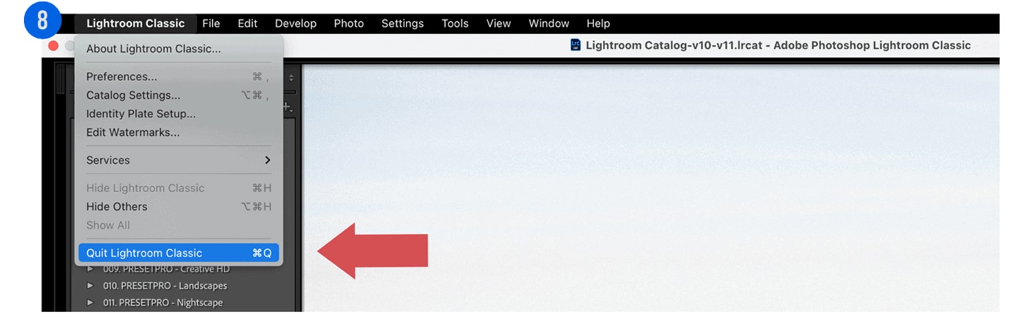 How to install Adobe Camera RAW Brushes using Lightroom Step 8