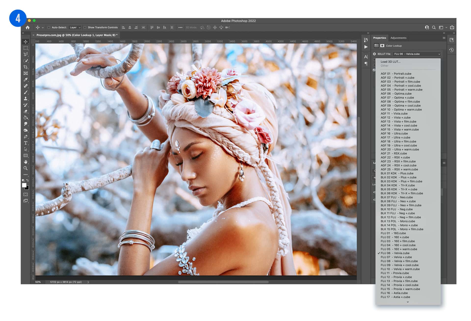 How to Install LUTs into Photoshop Step 4