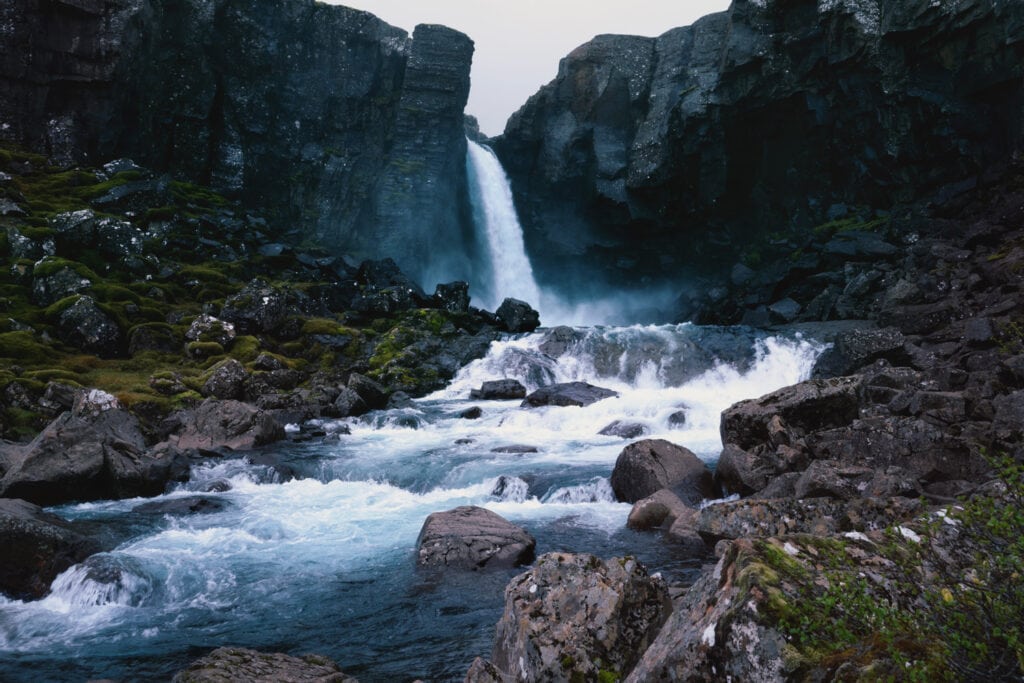 Misty Waterfall in Iceland