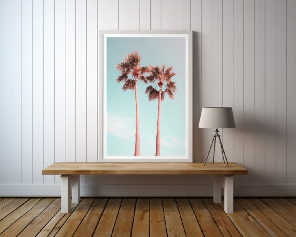 Pink Palm Trees, Home Decor, Printable Boho Wall Art