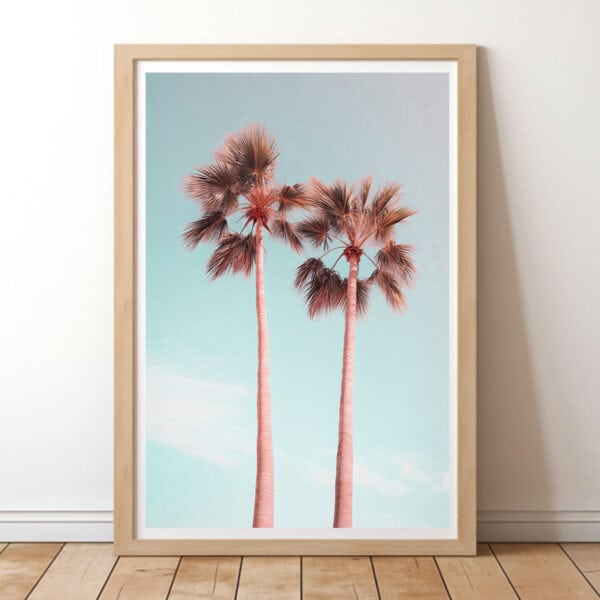 Pink Palm Trees, Home Decor, Printable Boho Wall Art