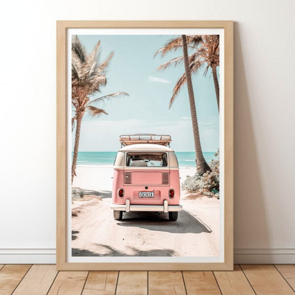 Retro Van Tropical Ocean, Printable Wall Art Pro