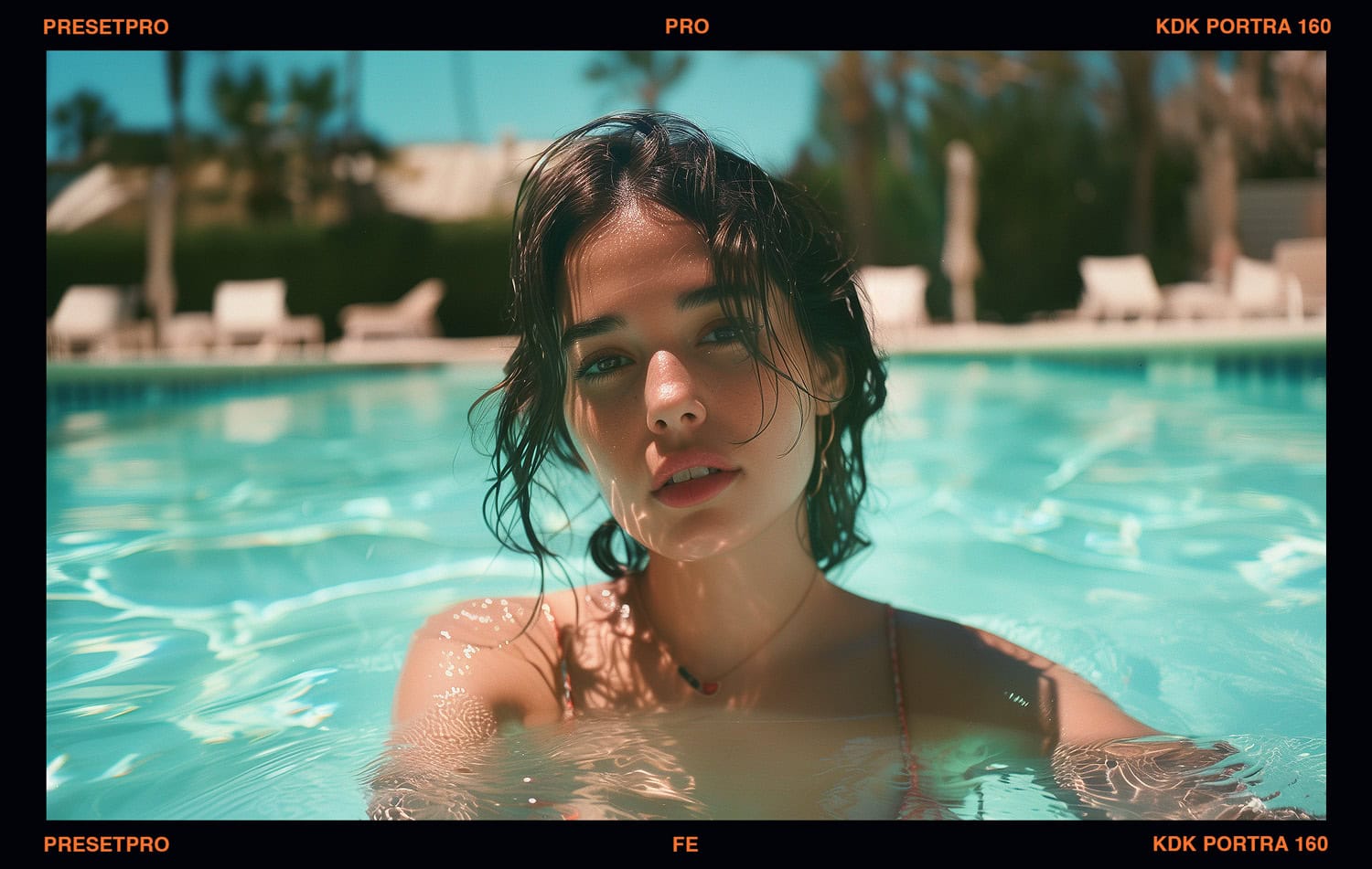 Kodak Portra 160 Portrait of Woman in Pool
