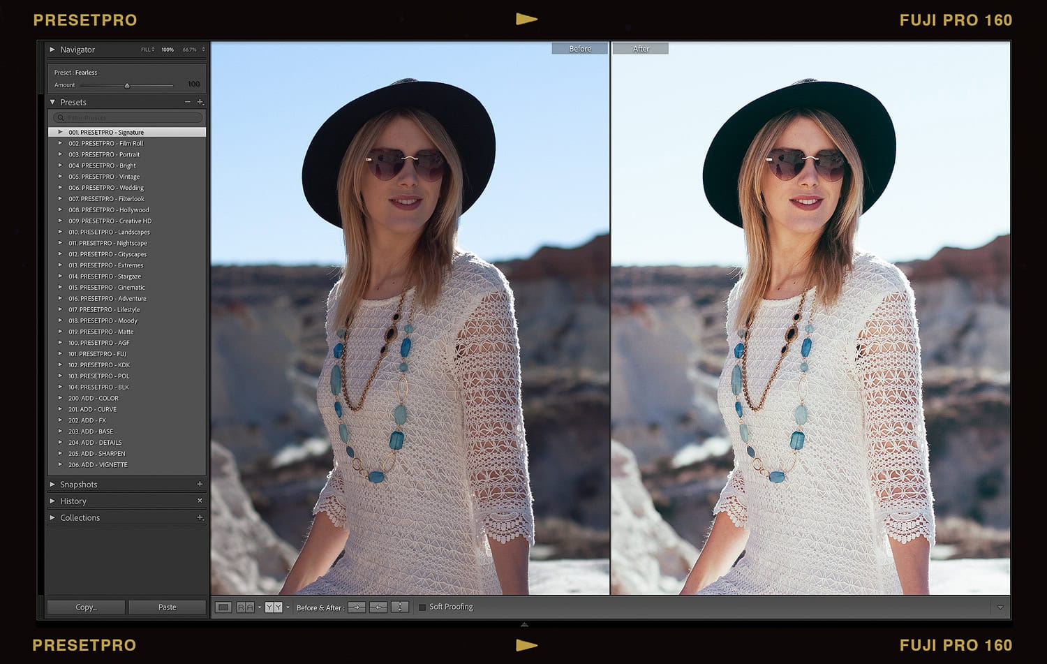 Featured Lightroom Preset Fuji Pro 160 Film Emulation Before & After