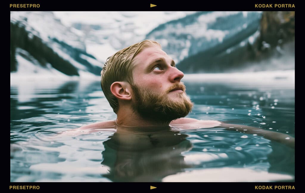 Featured Lightroom Preset - Kodak Portra Film Emulation Man swimming in lagoon