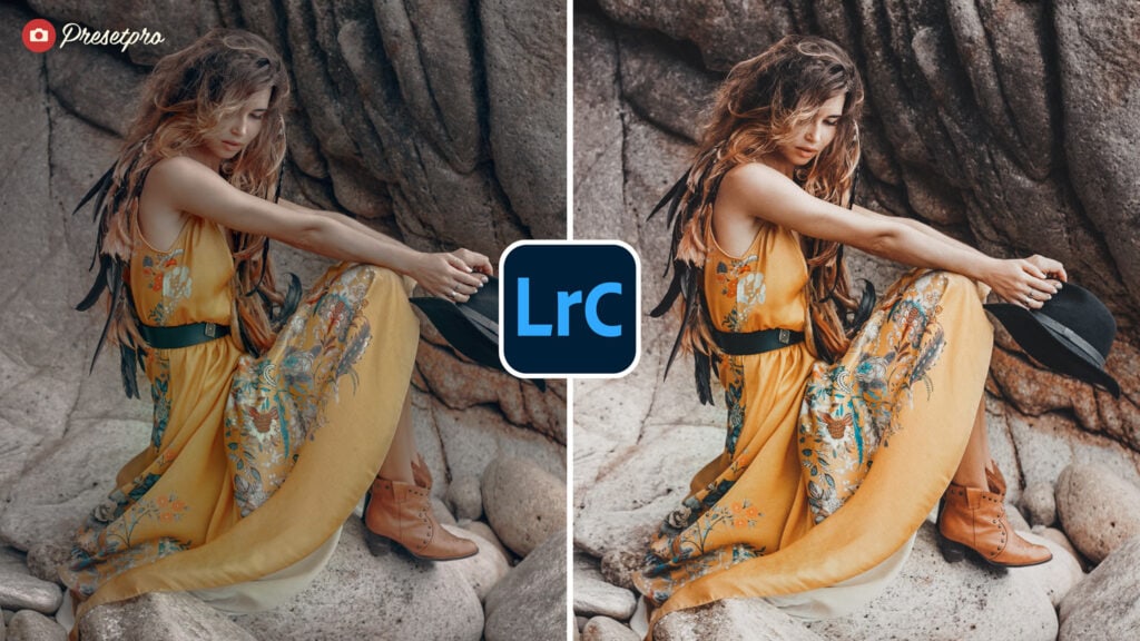 Lightroom before and after preset edit with Colour 160 Portra 160 film look