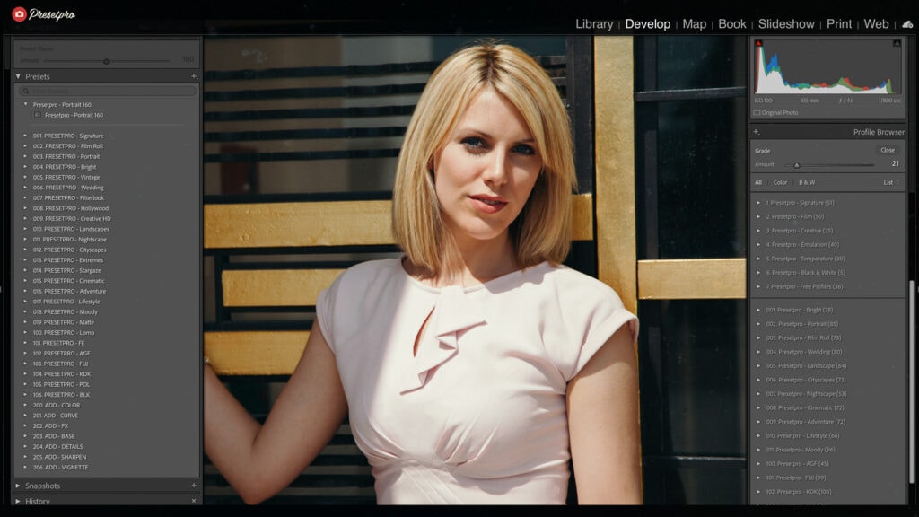 Portrait edited with a free Lightroom preset inspired by Agfa Portrait 160