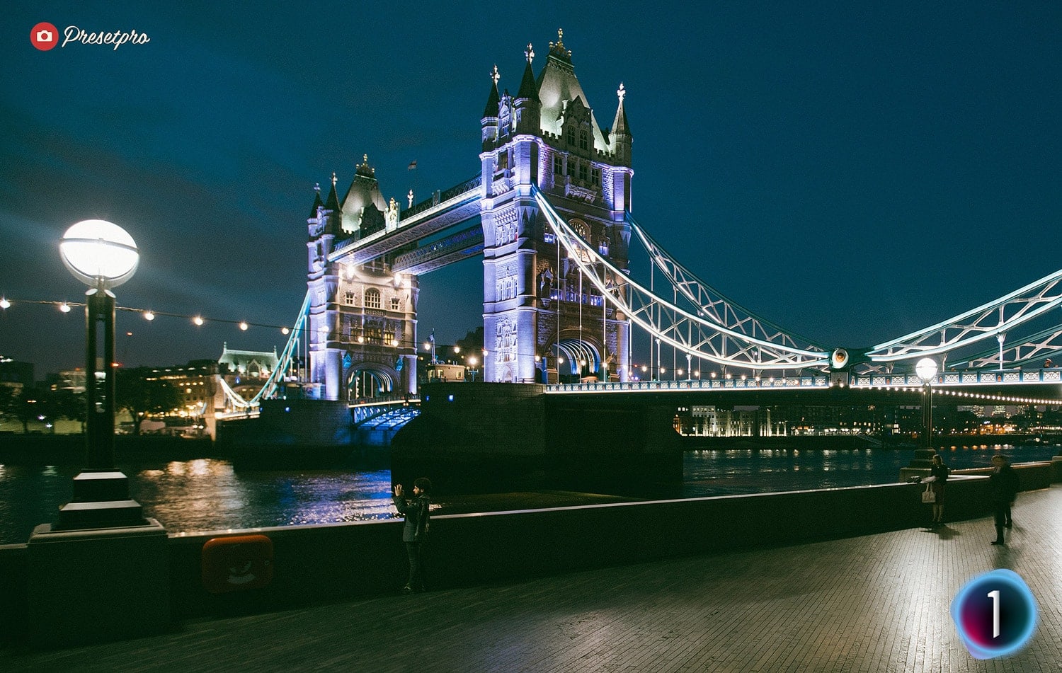 Film Stock Capture One Style Before and After Example Night City Bridge Scene