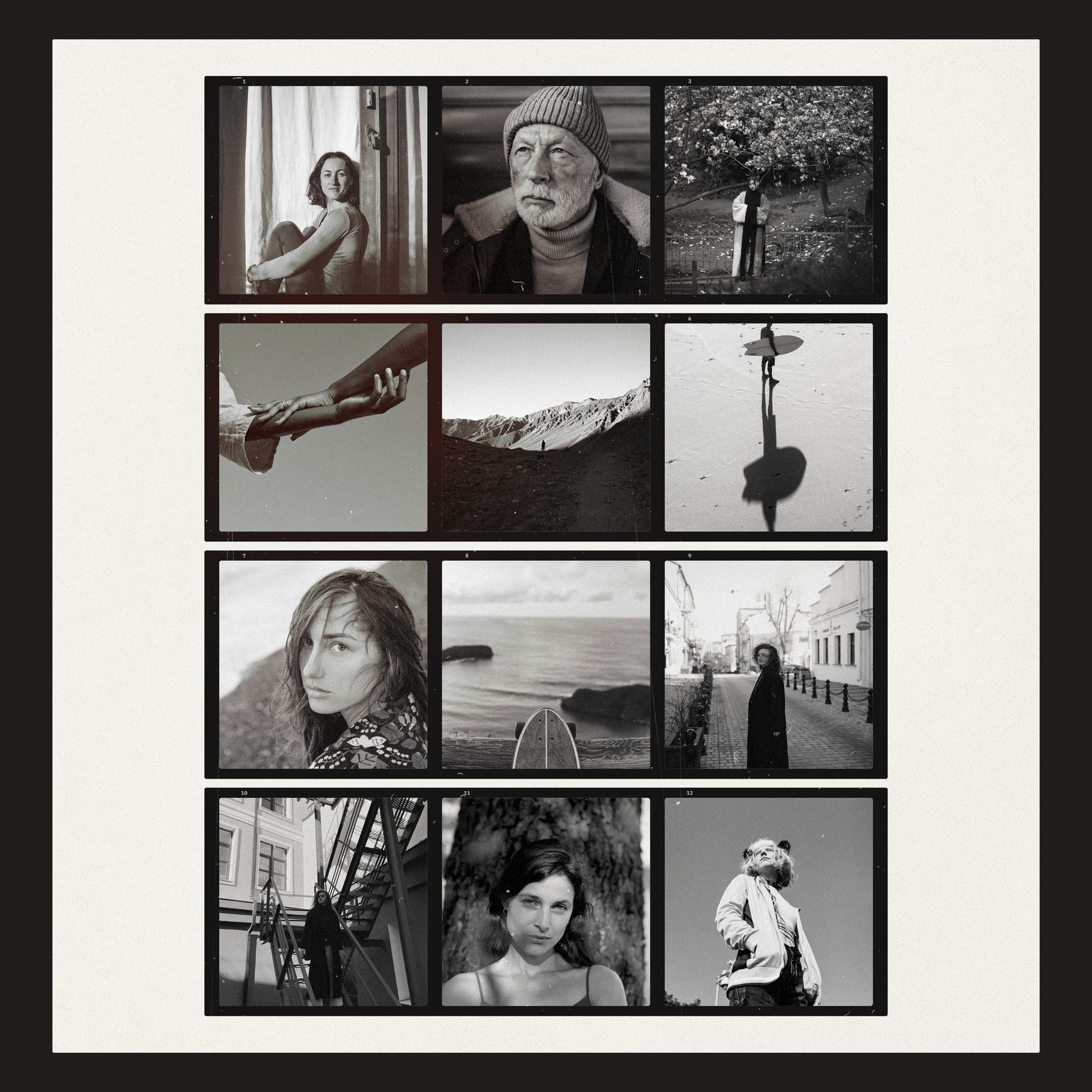 The 120 Contact Sheet Photoshop template from Film Frame Templates Pack 05, Darkroom & Prints, shown with demo photos in its frames