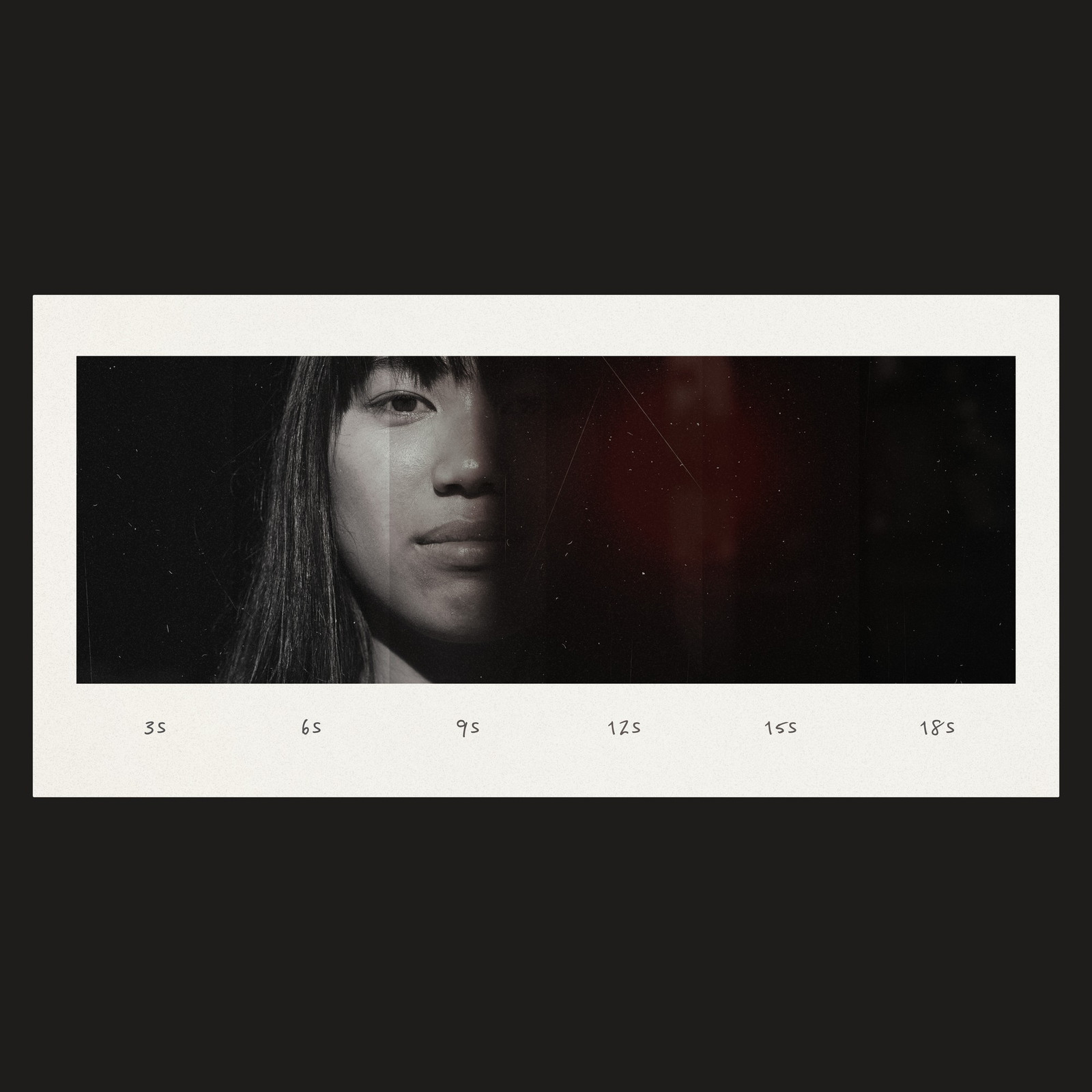The Test Strip Photoshop template from Film Frame Templates Pack 05, Darkroom & Prints, shown with demo photos in its frames