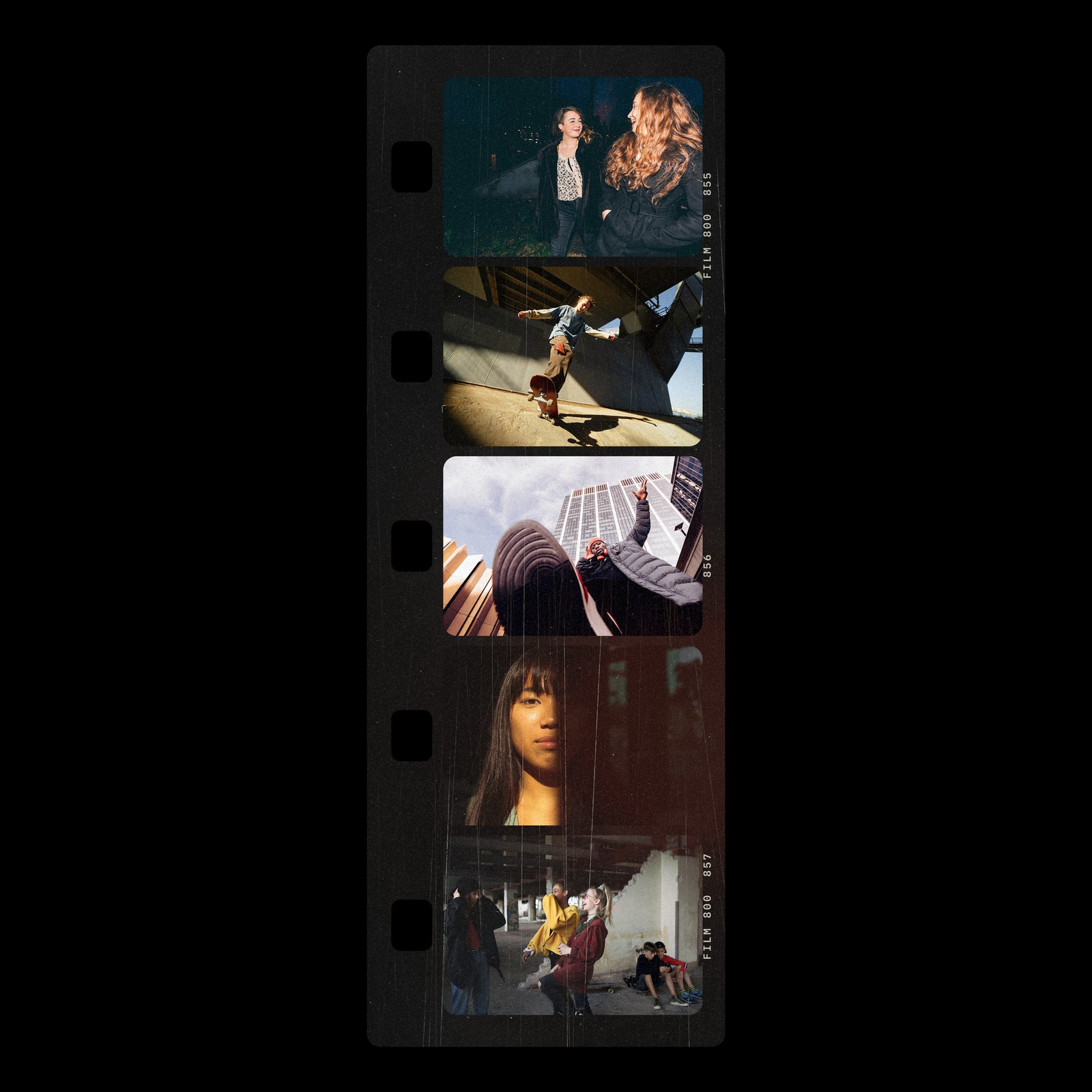The Super 8 Photoshop template from Film Frame Templates Pack 07, Cinema, shown with demo photos in its frames