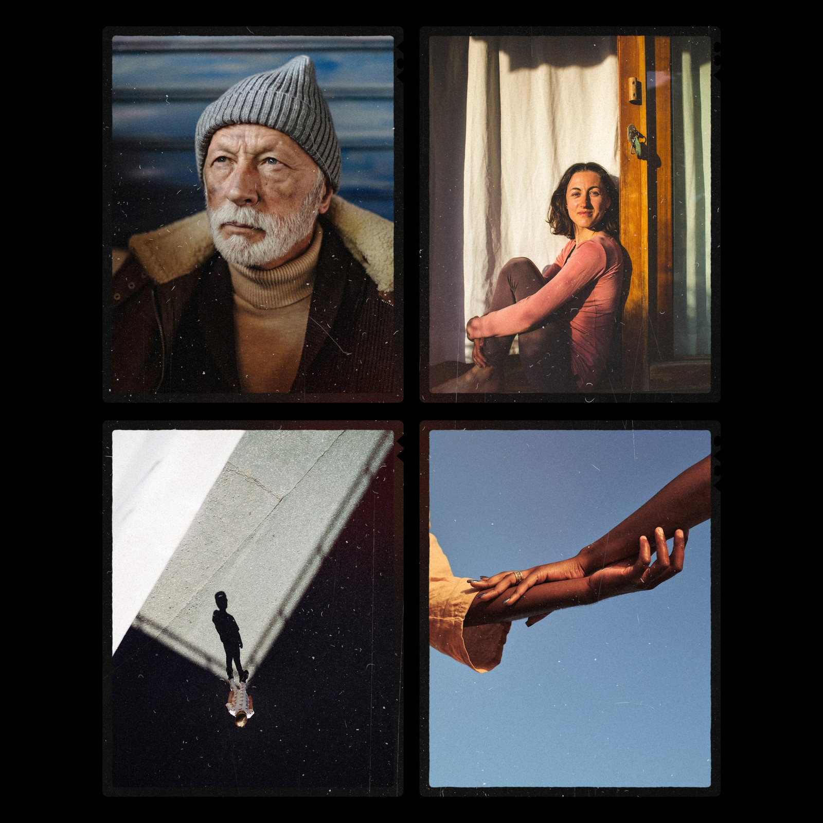 The Notch Code Sheets Photoshop template from Film Frame Templates Pack 08, Panoramic & Large Format, shown with demo photos in its frames